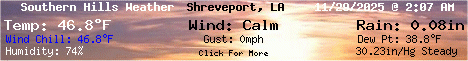 Current Weather Conditions in Southern Hills - Shreveport,Louisiana, USA
