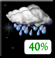 Friday Night: A chance of showers and thunderstorms. Mostly cloudy, with a low around 71. Northeast wind around 5 mph. Chance of precipitation is 40%. Friday Night: A chance of showers and thunderstorms. Mostly cloudy, with a low around 71. Northeast wind around 5 mph. Chance of precipitation is 40%.