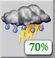This Afternoon: Showers and thunderstorms likely, mainly after 4pm. Mostly cloudy, with a high near 84. Northeast wind around 5 mph. Chance of precipitation is 70%. This Afternoon: Showers and thunderstorms likely, mainly after 4pm. Mostly cloudy, with a high near 84. Northeast wind around 5 mph. Chance of precipitation is 70%.